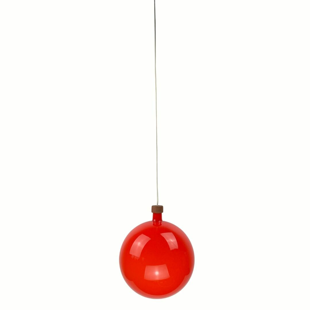 Lighting Cascade Glass And Teak Lamp By Uno & östen Kristiansson For Luxus, Sweden 1960s photo