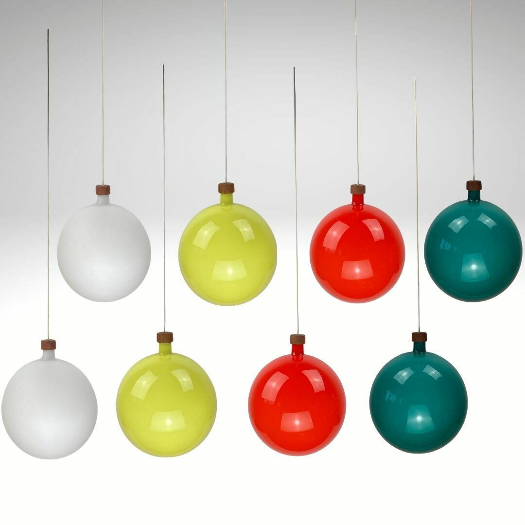 photo vintage Cascade Glass And Teak Lamp By Uno & östen Kristiansson For Luxus, Sweden 1960s