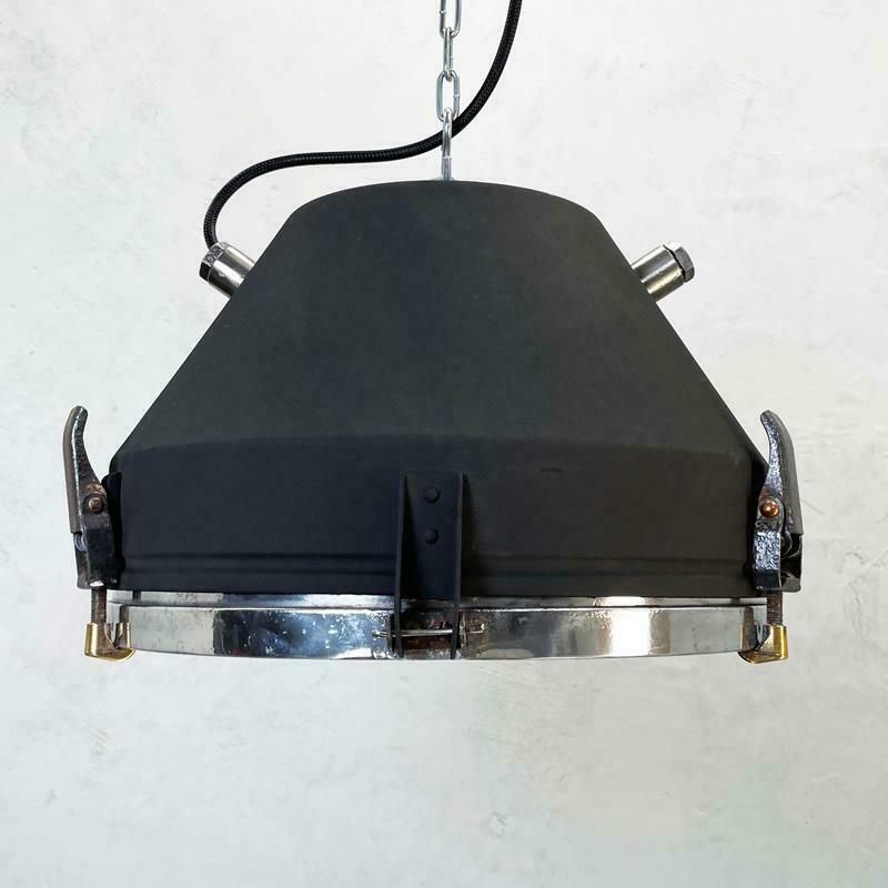 20th Century Black Industrial Iron Ceiling Light By Veb photo buy