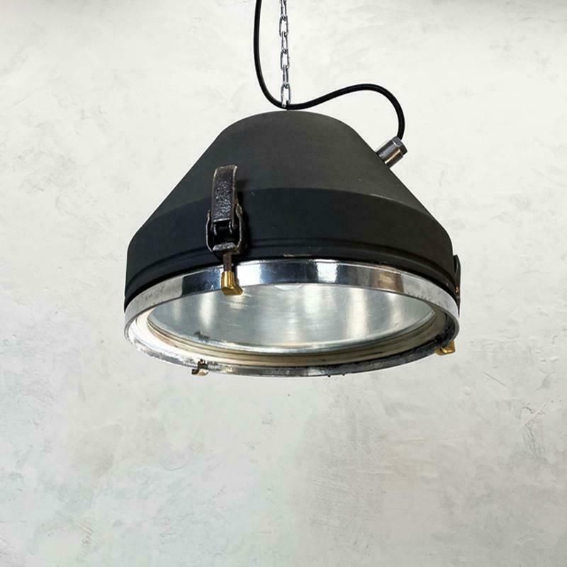 photo furniture 20th Century Black Industrial Iron Ceiling Light By Veb
