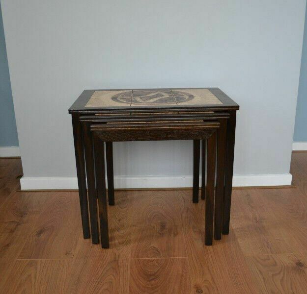 Mid Century Nest Of Tables With Tiled Tops photo buy