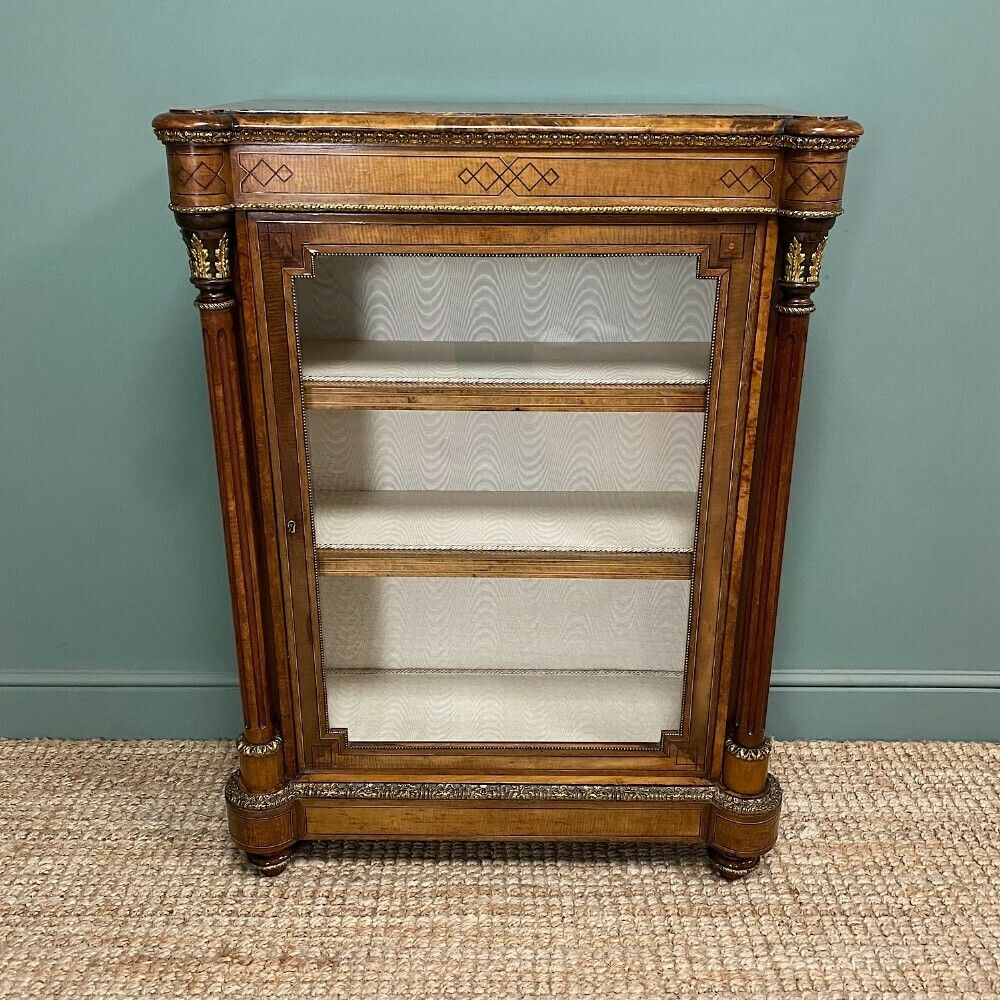 Fine Quality Antique Victorian Walnut Pier Cabinet