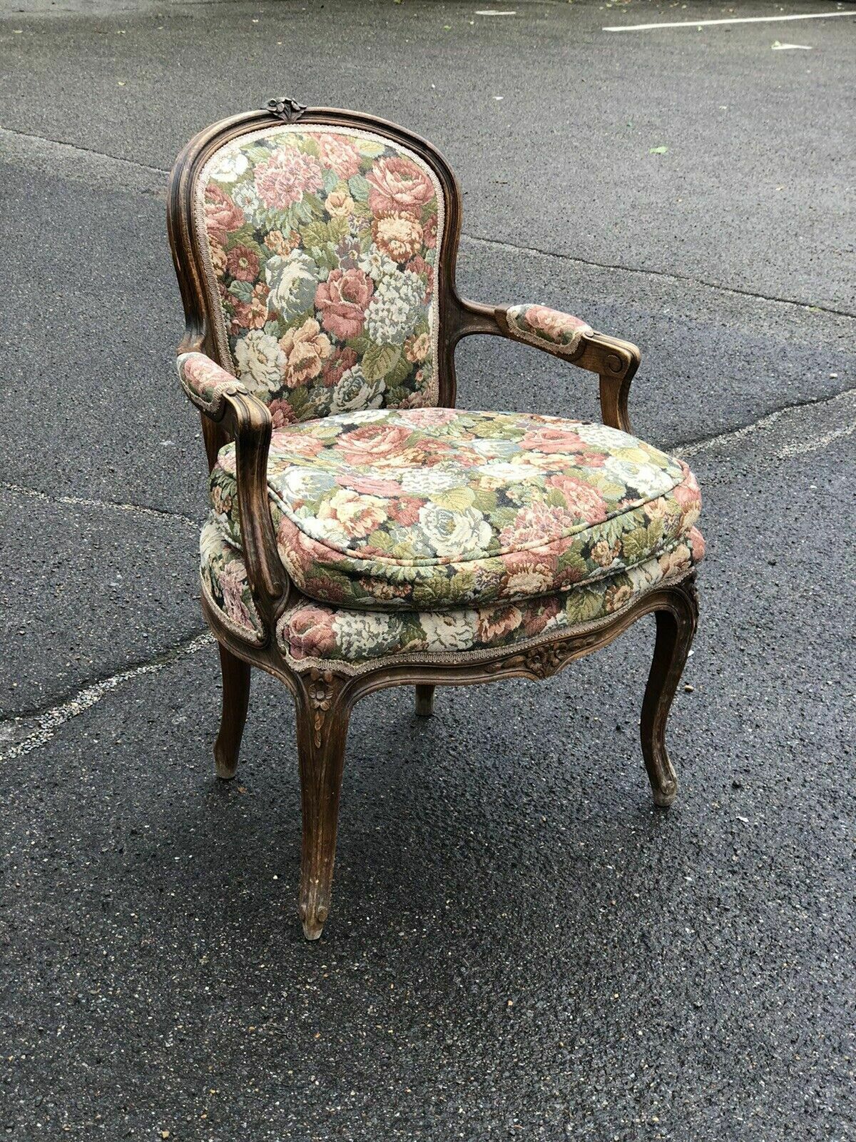 Furniture French Armchair With Tapestry Upholstery photo