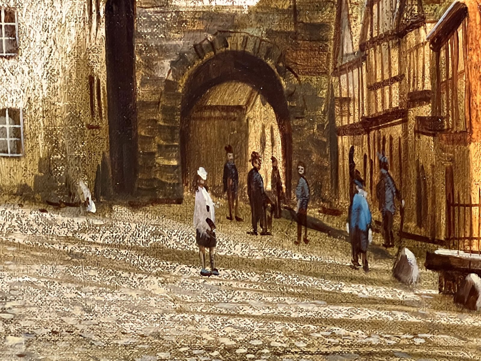 1250.0 German Contemporary 20th Century Peter Samberger 'A View Of The Old Town Of Rothenburg' Oil Painting On Canvas photo