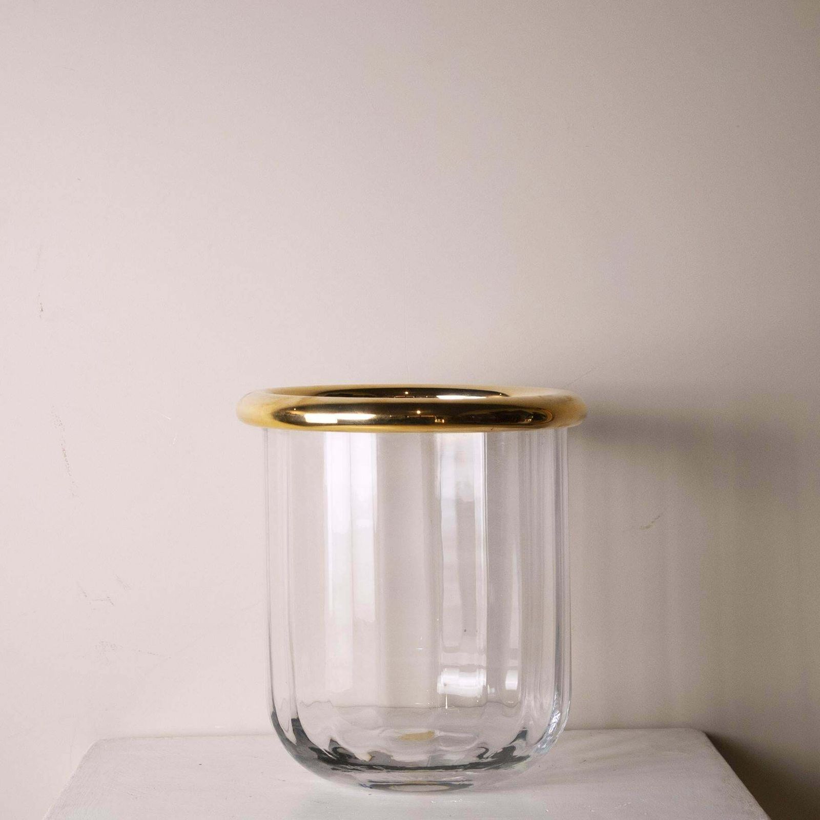 Italian Seau A Glace In Cristal And Brass Late 60’s. photo for sale