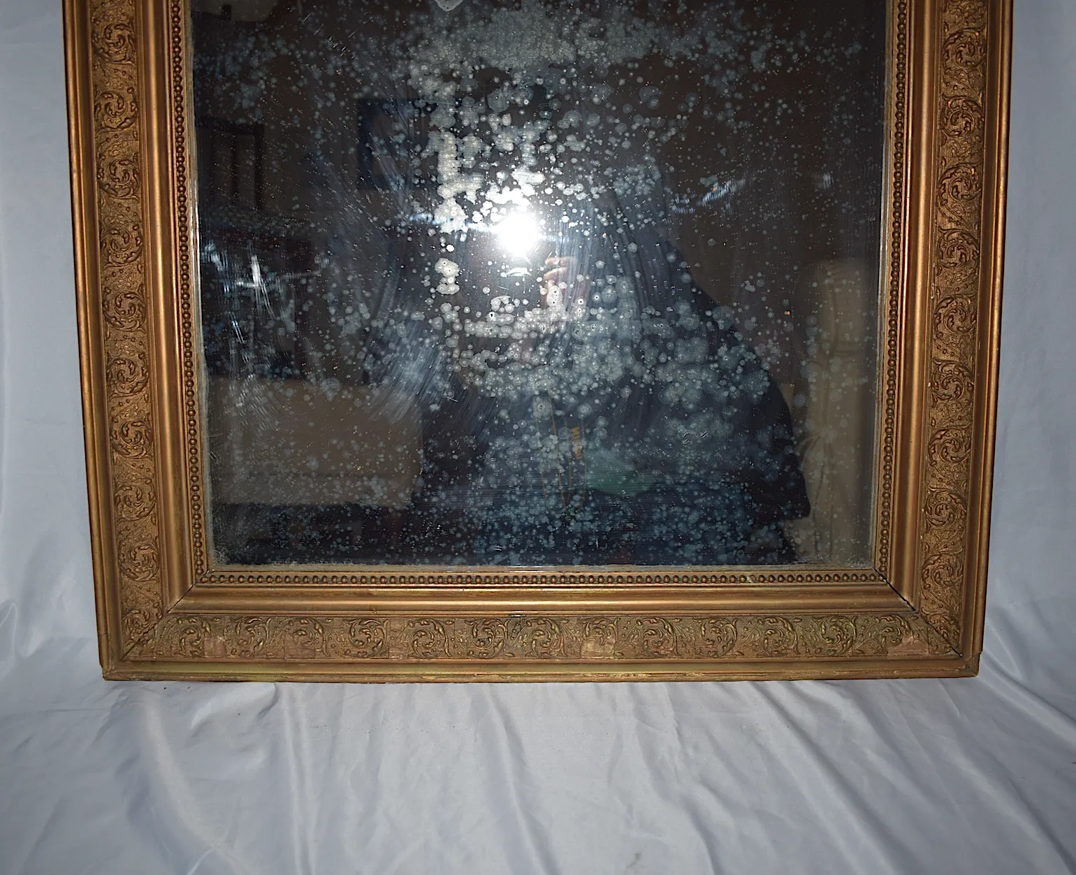 2100.0 Antique French 19th Century Louis Philippe Gilt Gold Mirror photo