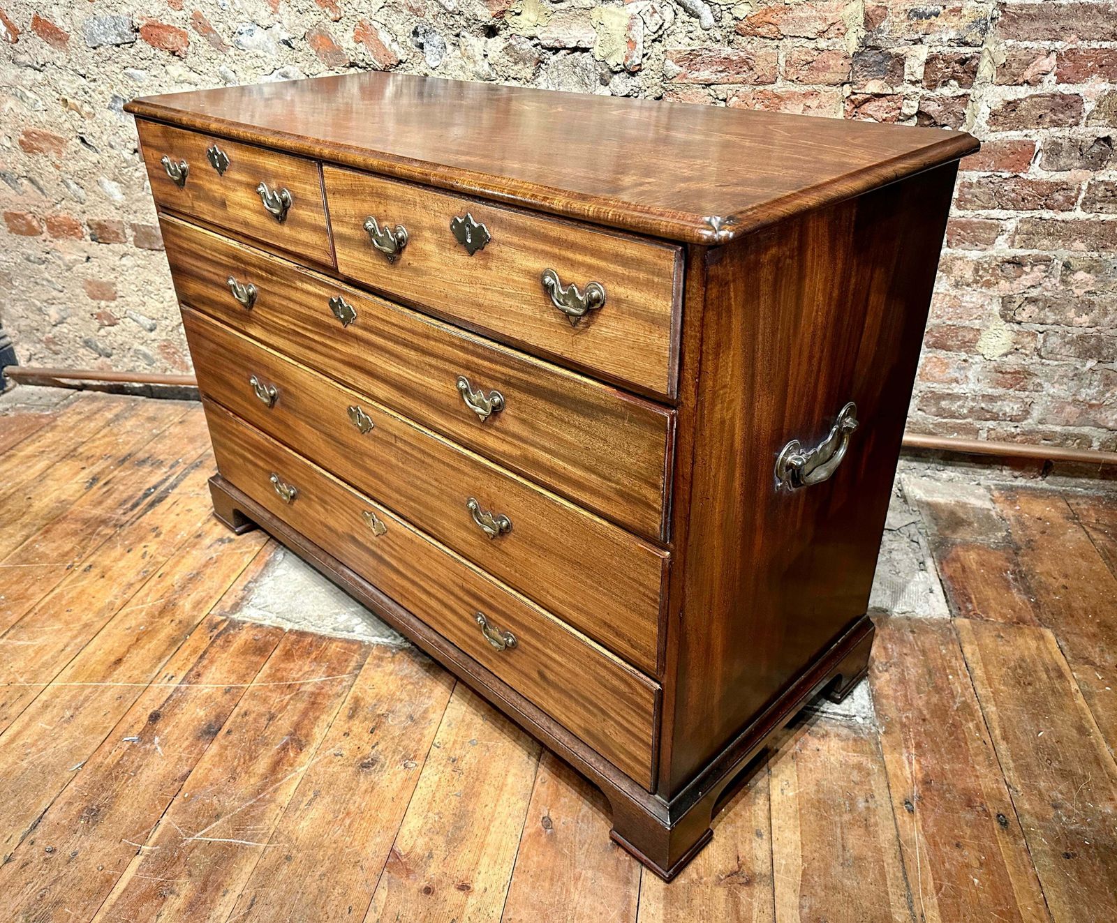 Rare Early Exceptional Antique Yorkshire Chippendale Georgian Cuban Mahogany Country House Chest Circa 1750 photo for sale