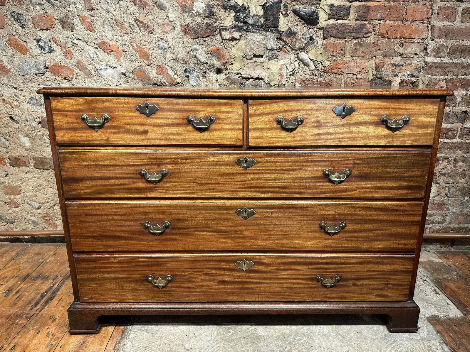 Rare Early Exceptional Antique Yorkshire Chippendale Georgian Cuban Mahogany Country House Chest Circa 1750 photo vintage