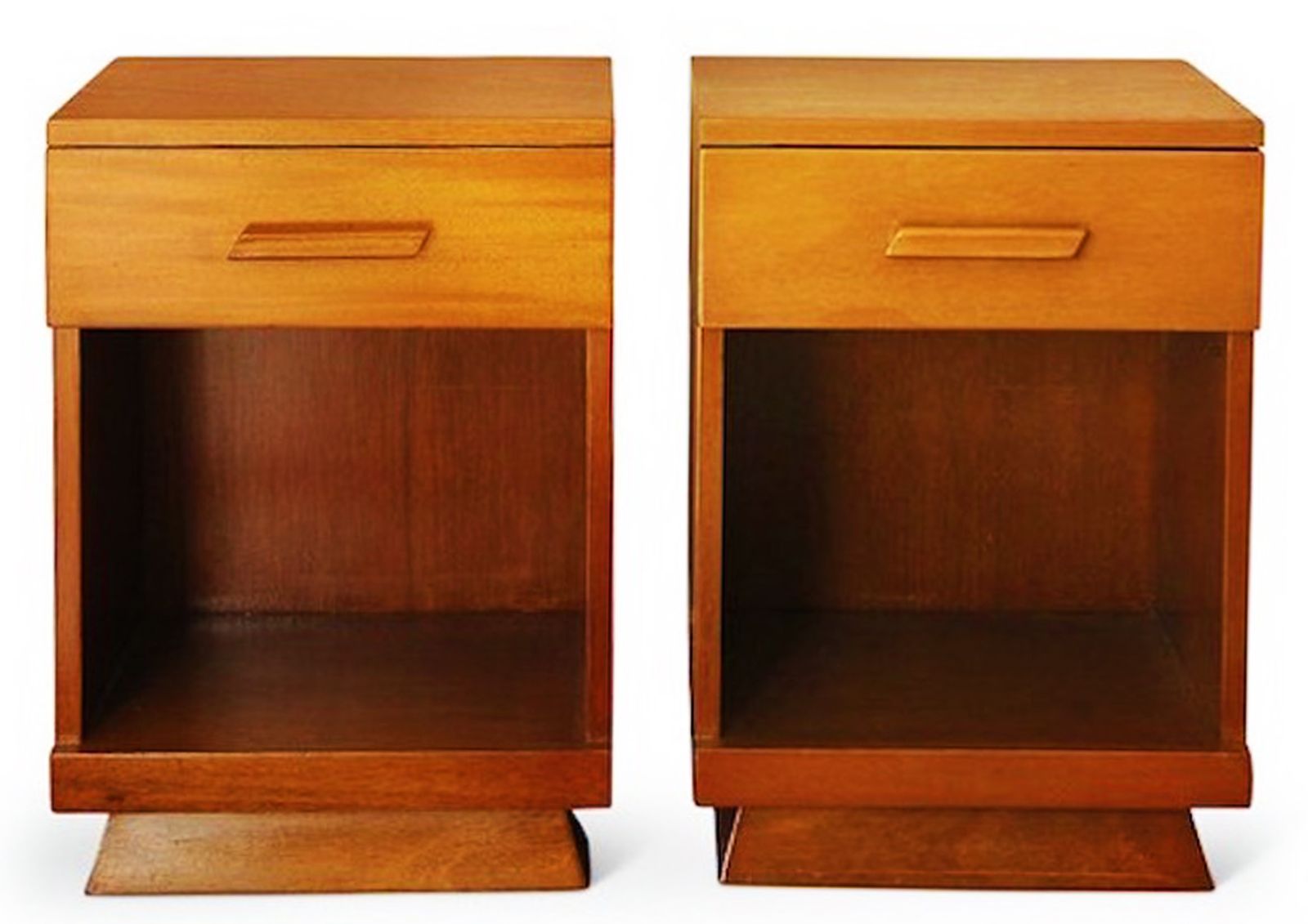 Price For Pair Art Deco Teak Bedside Lamp Tables With Single Drawers With Wooden Handle 1920's Ol photo furniture