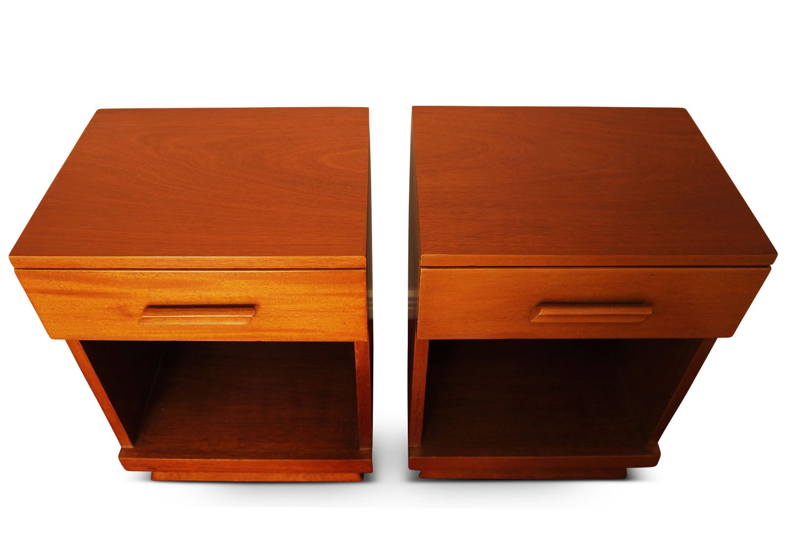Price For Pair Art Deco Teak Bedside Lamp Tables With Single Drawers With Wooden Handle 1920's Ol photo Furniture