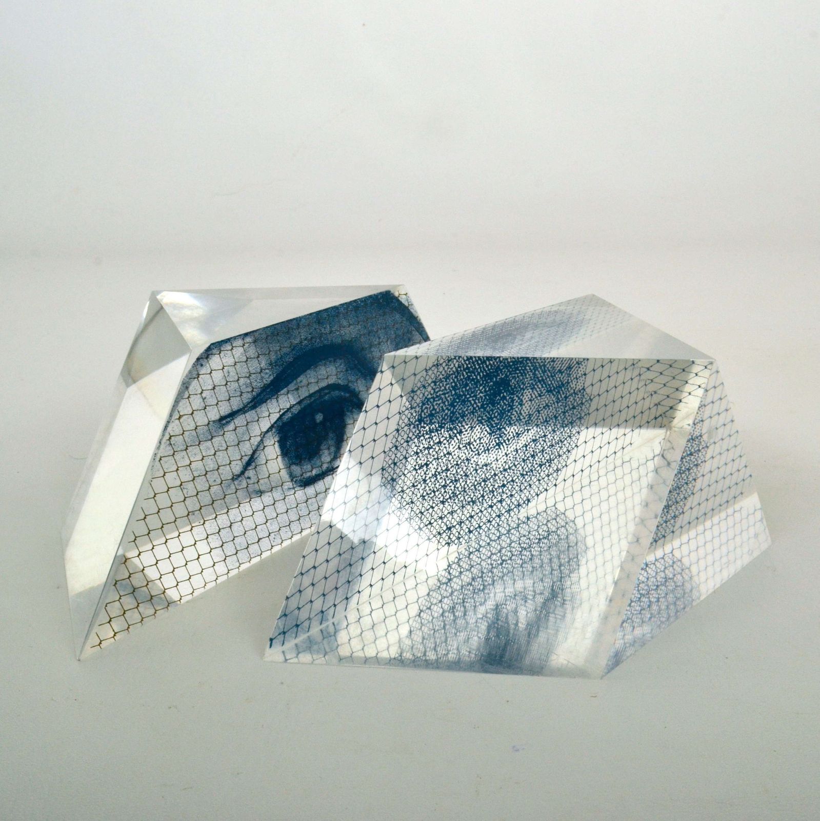 Italian Surrealist Paperweights With Eyes In Acrylic photo Home Decor