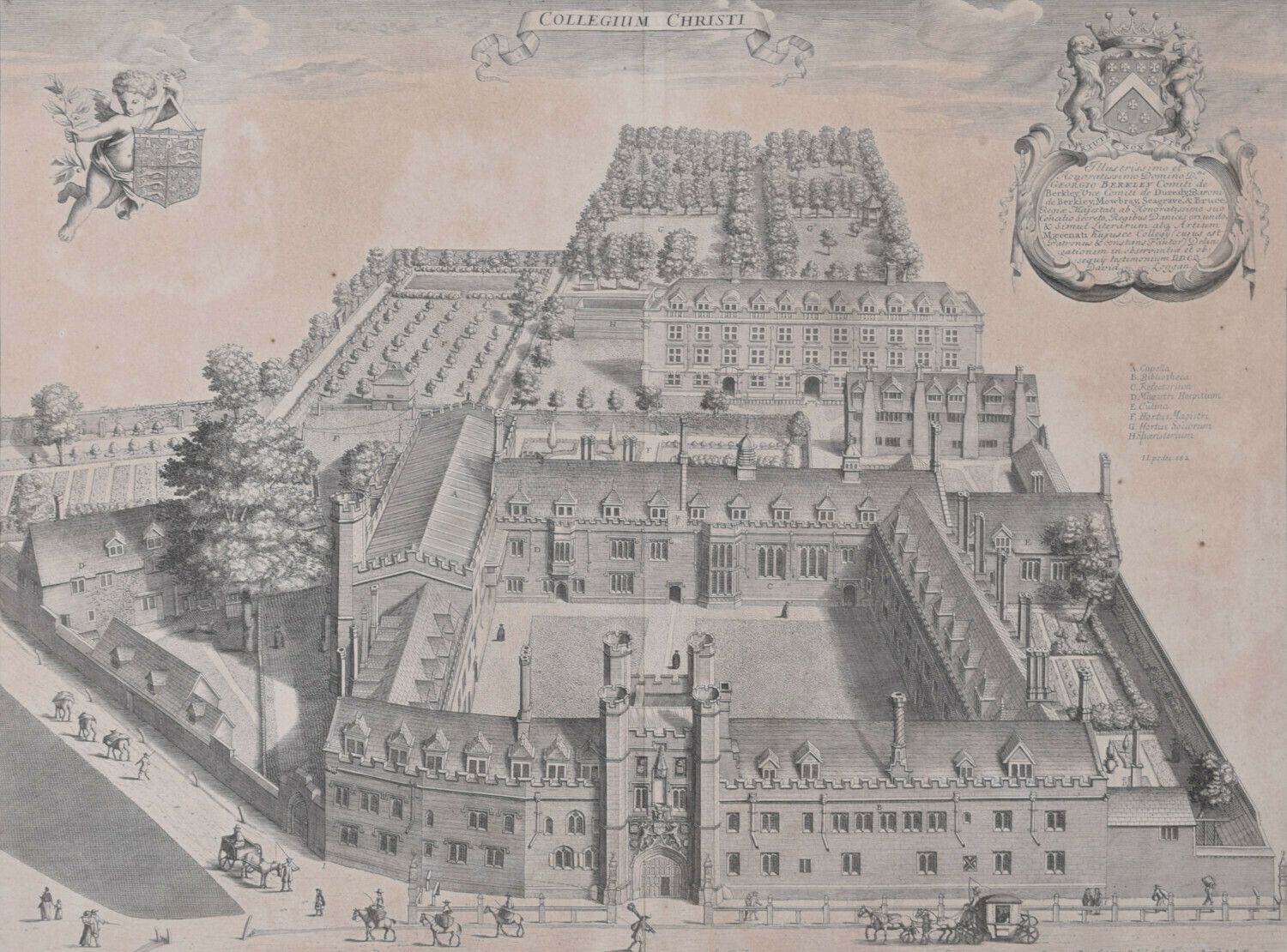 David Loggan (1634 – 1692) Christ’s College, Cambridge (1690) photo furniture