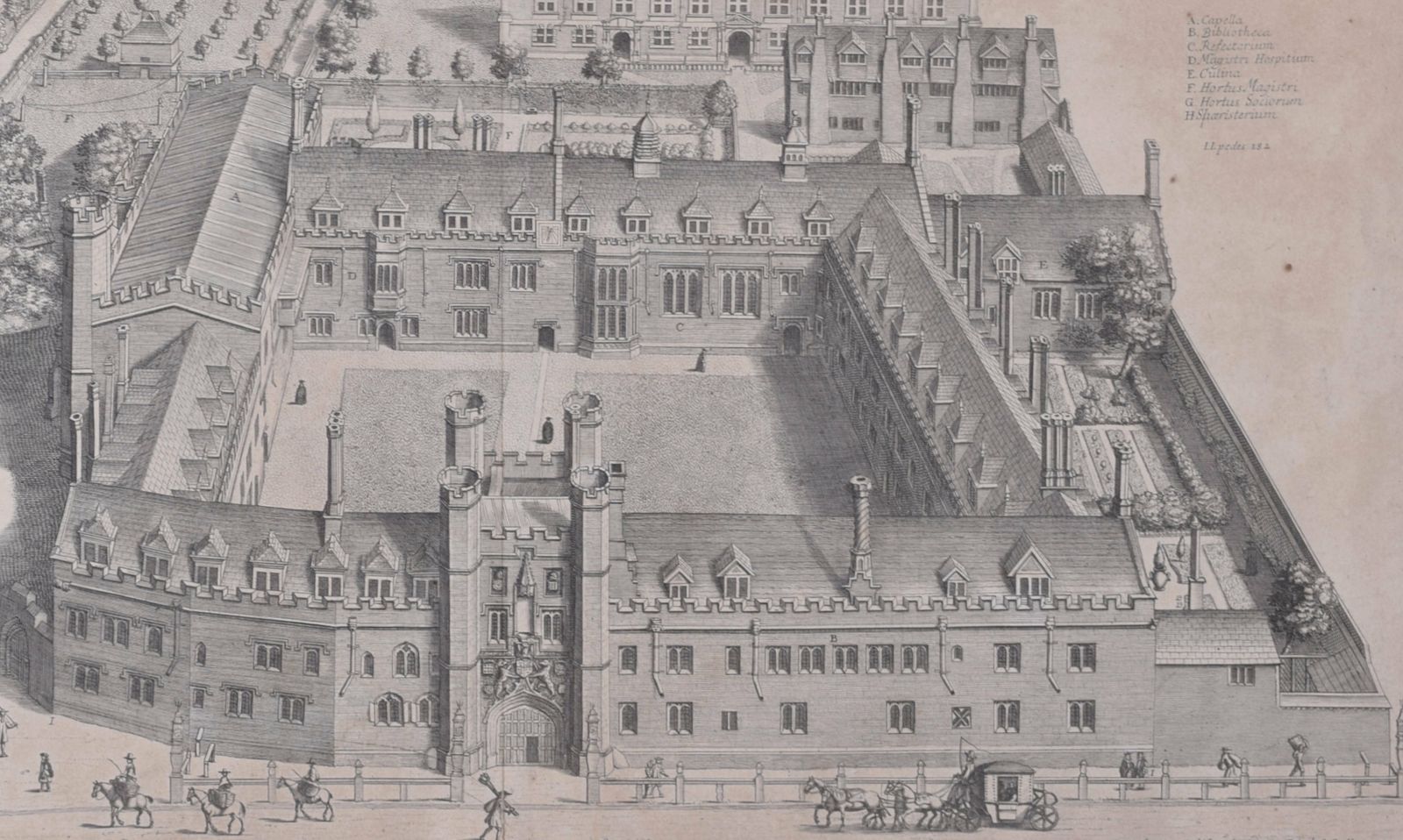 David Loggan (1634 – 1692) Christ’s College, Cambridge (1690) photo for sale