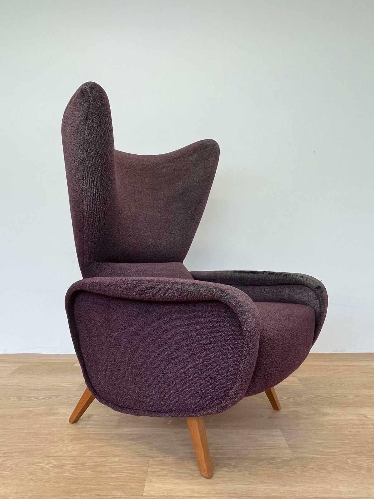 Mid Century Rare Beautiful Wing Chair Inspired By Marco Zanuso, 1970s photo for sale