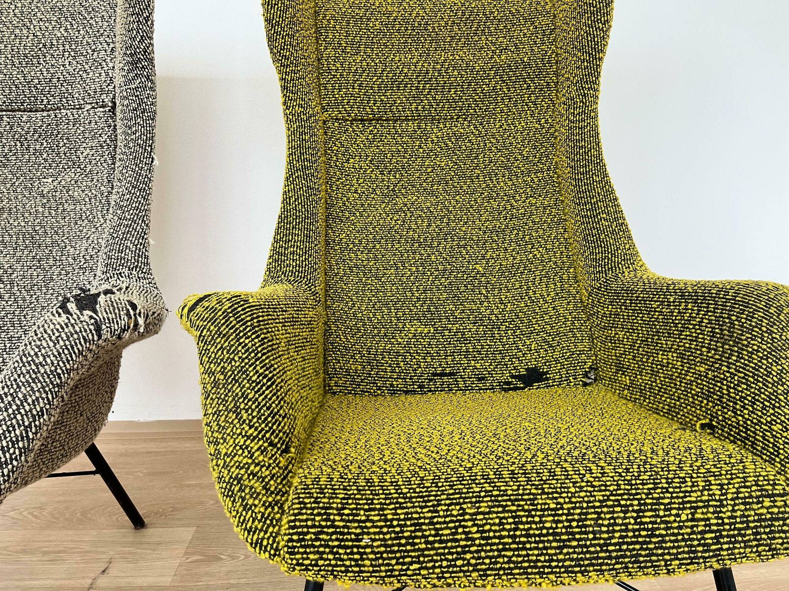 Pair Of Design Fibreglass Wing Chairs By Miroslav Navratil, 1970s photo vinterior