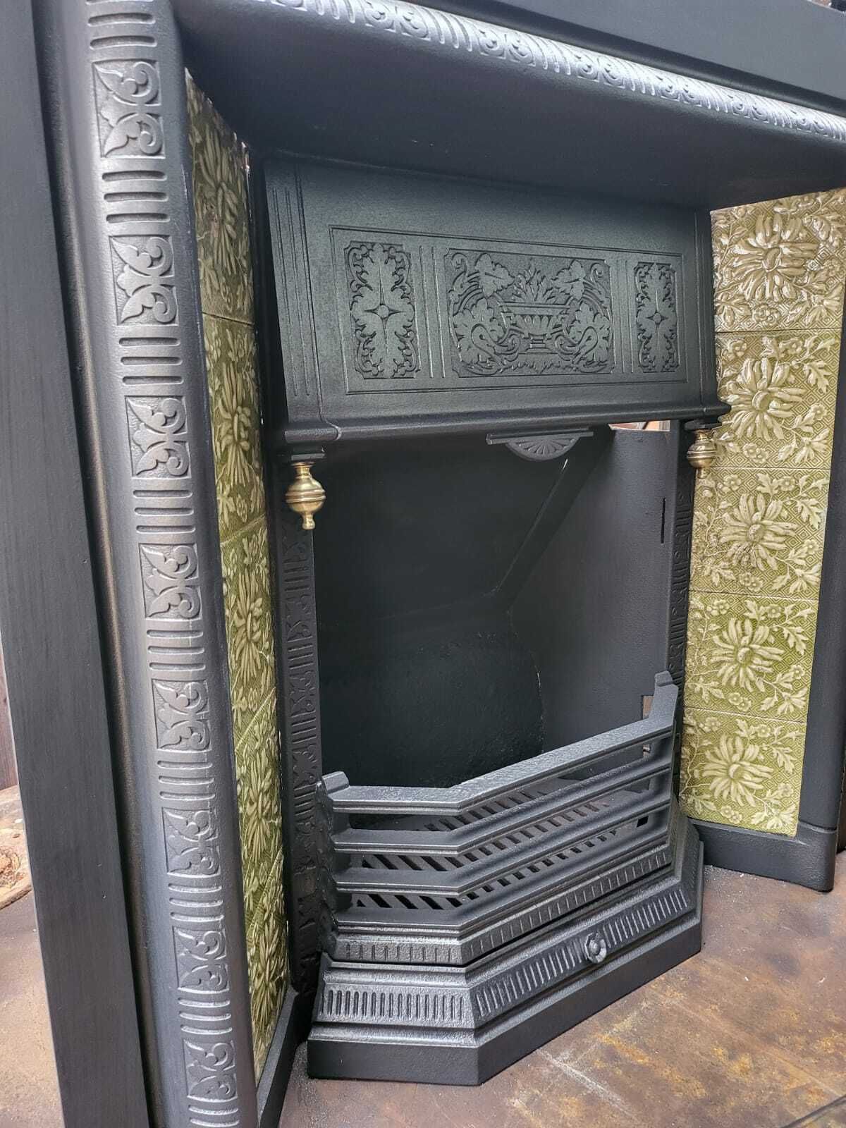Victorian Tiled Insert, 1900s, Cast Iron photo for sale