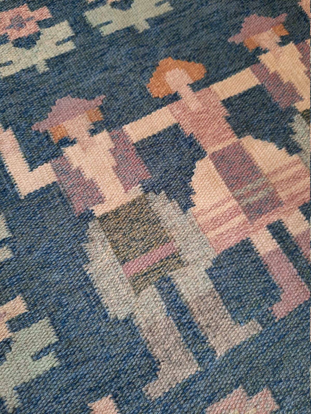 Vintage Sweedish Style Hand Woven Flat Weave Rug, Modern Scandinavian Flatweave Area Rug, Hand Made , Hand Woven Wool Kilim Carpet photo vinterior