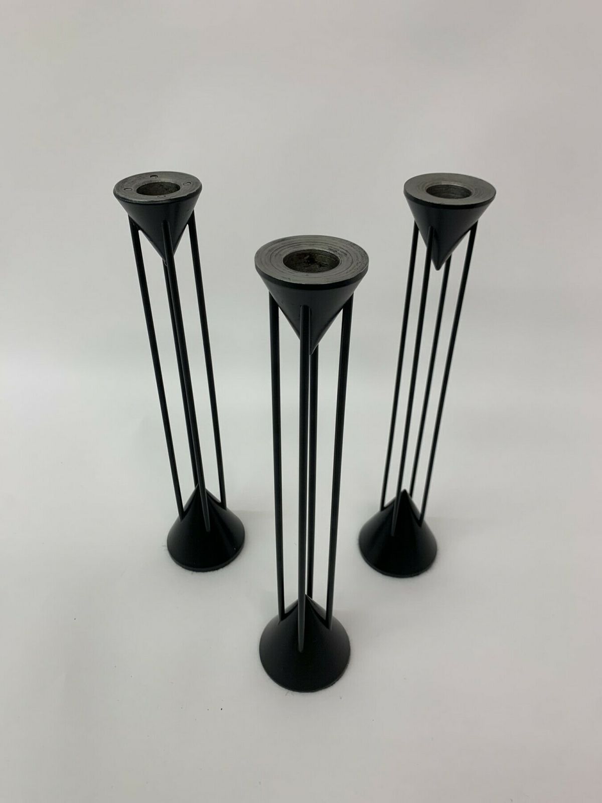 Set Of 3 Post Modern Memphis Candle Sticks By Markus Borgens , 1980’s photo buy
