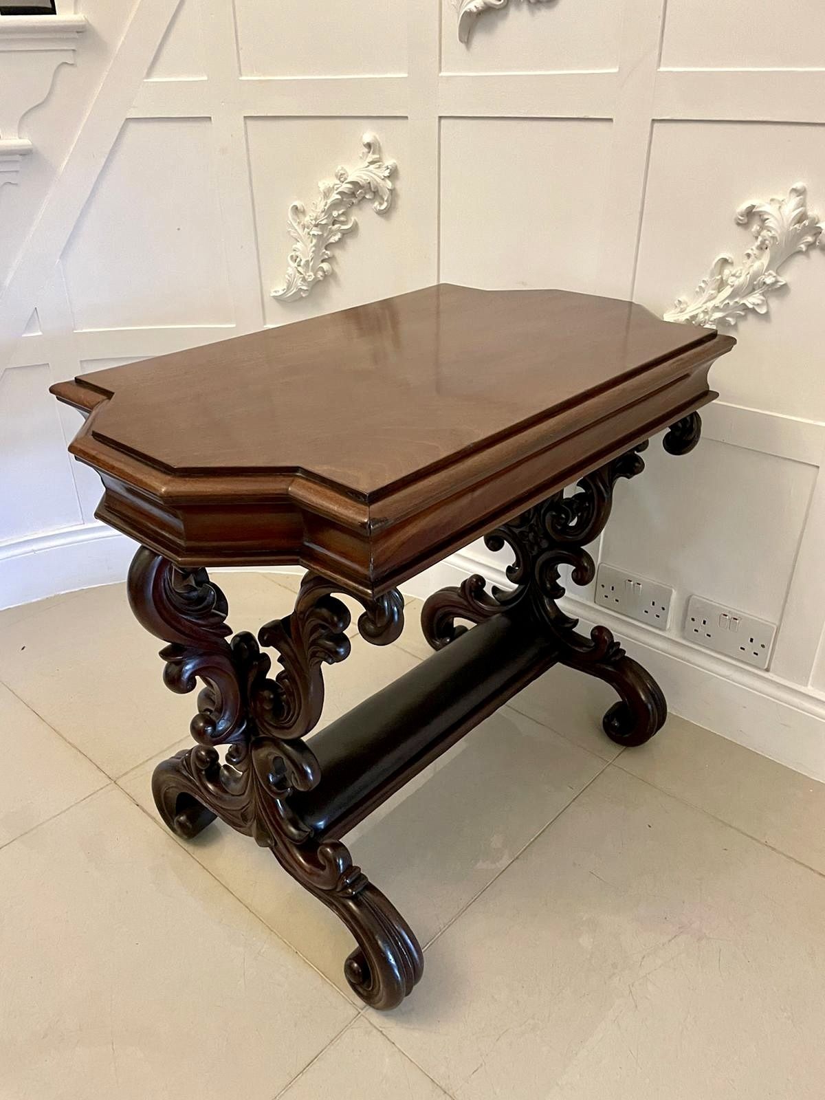 Outstanding Quality 19th Century Antique Carved Mahogany Freestanding Side Table photo buy