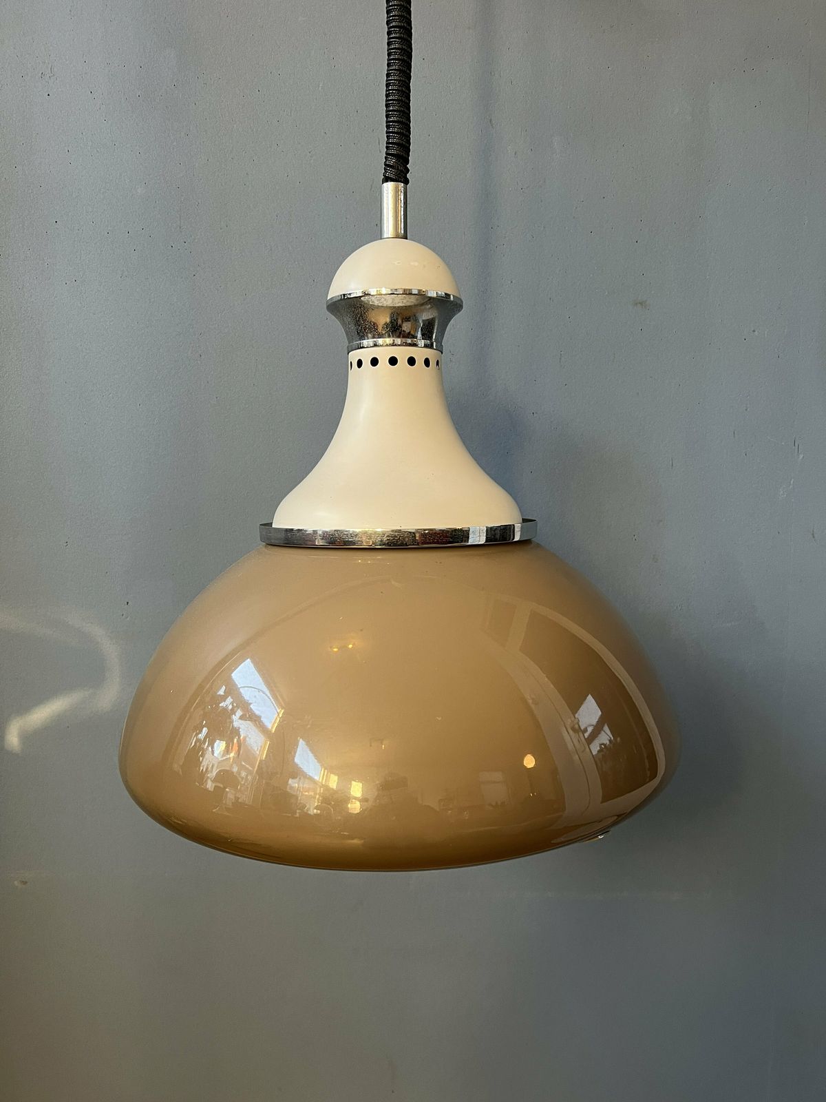 Vintage Stilux Milano Beige Pendant Lamp photo buy