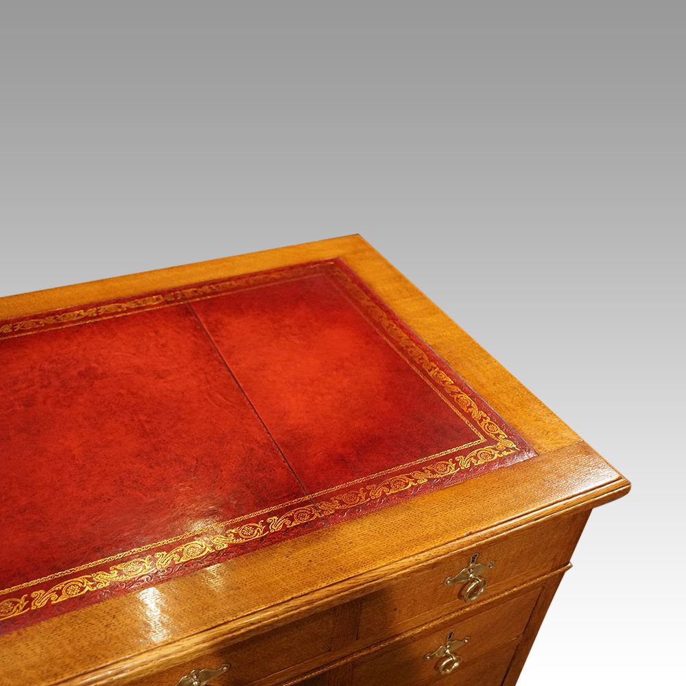 Edwardian Oak Pedestal Desk, 1900s photo buy