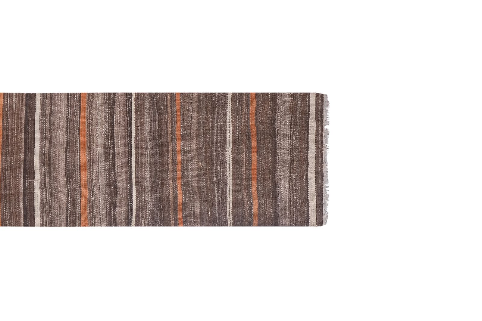 Striped Turkish Wool Kilim Runner 1'10'' X 11'2'' photo 550.0