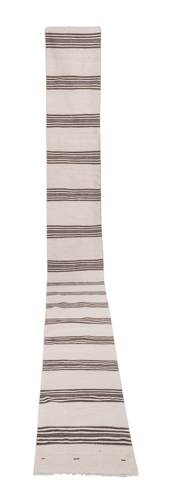 Made Of Natural Undyed Wool Early 20th Century Stair Kilim Runner