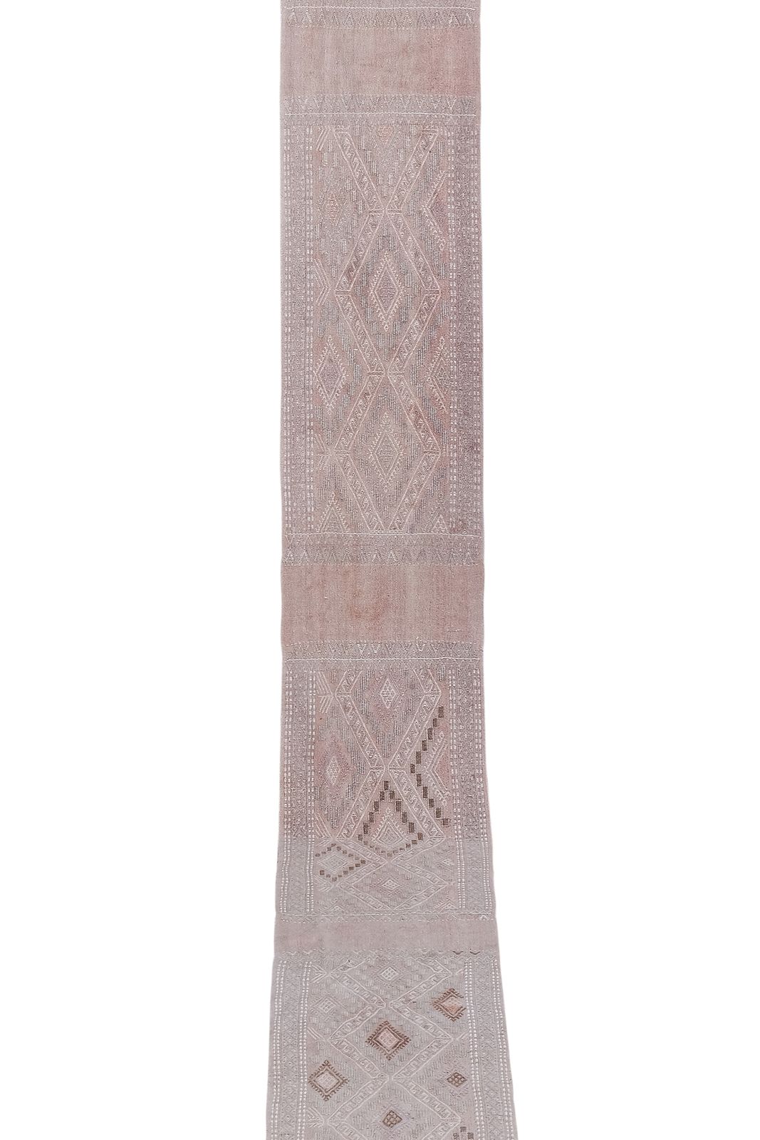 Vintage Faded Pink Turkish Kilim Rug 1'7'' X 15'9'' photo furniture