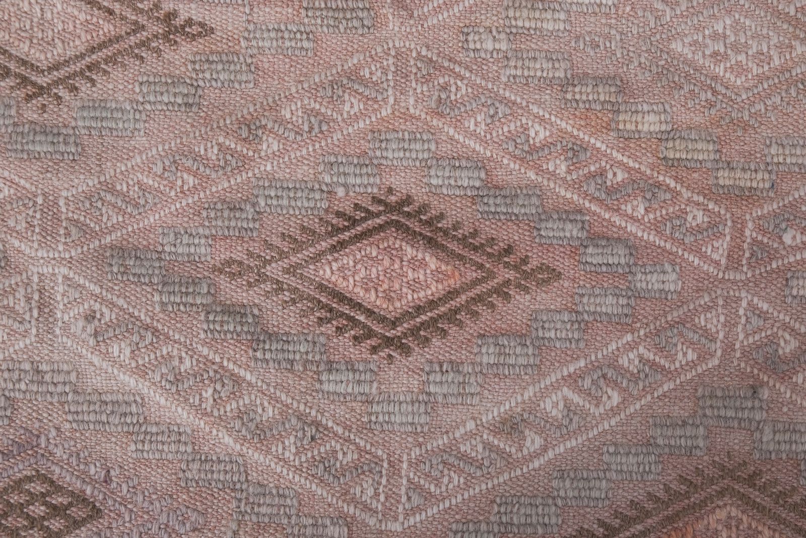 photo for sale Vintage Faded Pink Turkish Kilim Rug 1'7'' X 15'9''