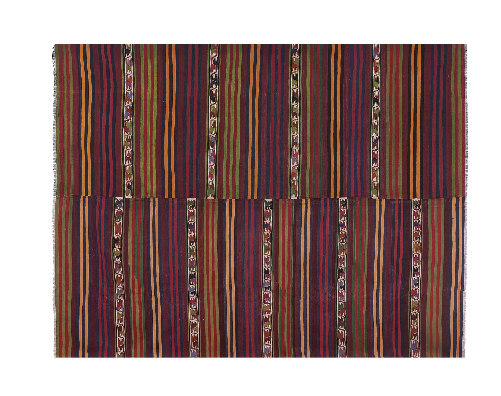 Mid 20th Century Wool Large Anatolian Kilim Rug 9'8'' X 12'9'' photo furniture