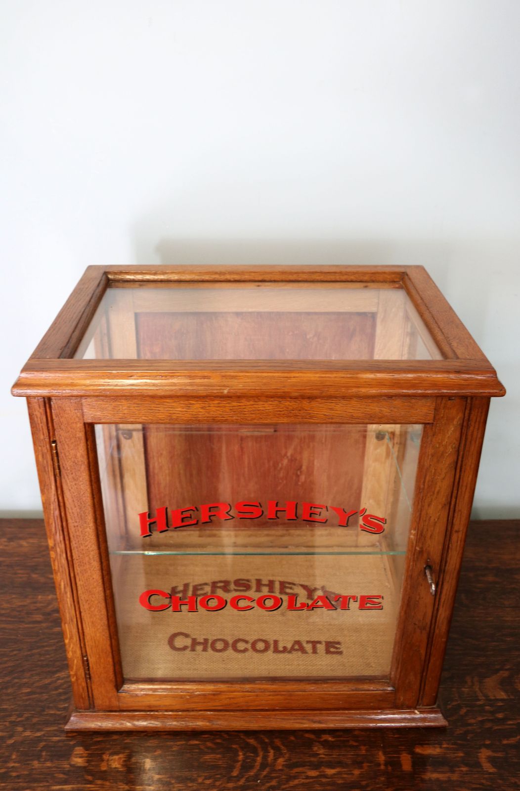 A Hershey’s Chocolate  Hardwood Framed Shop Counter Display Cabinet. photo for sale