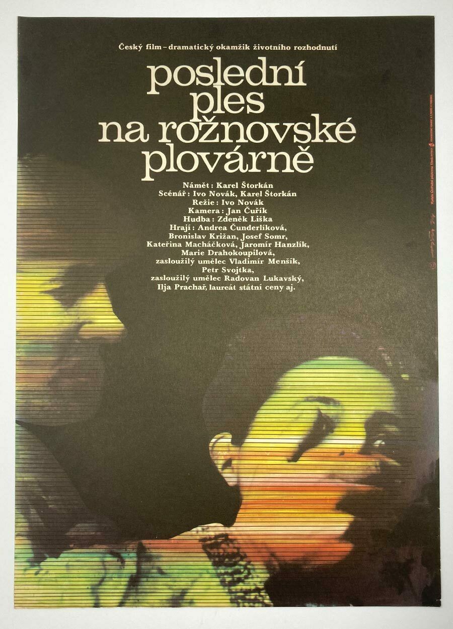 Original Film Poster, The Last Ball At The Pool, Jaroslav Fišer, 1974, Genuine Czech Vintage Print