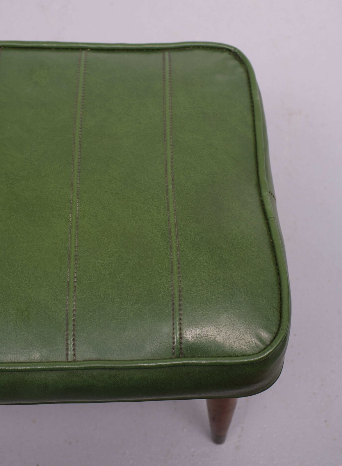 Green Faux Leather Ottoman 1950s England photo buy