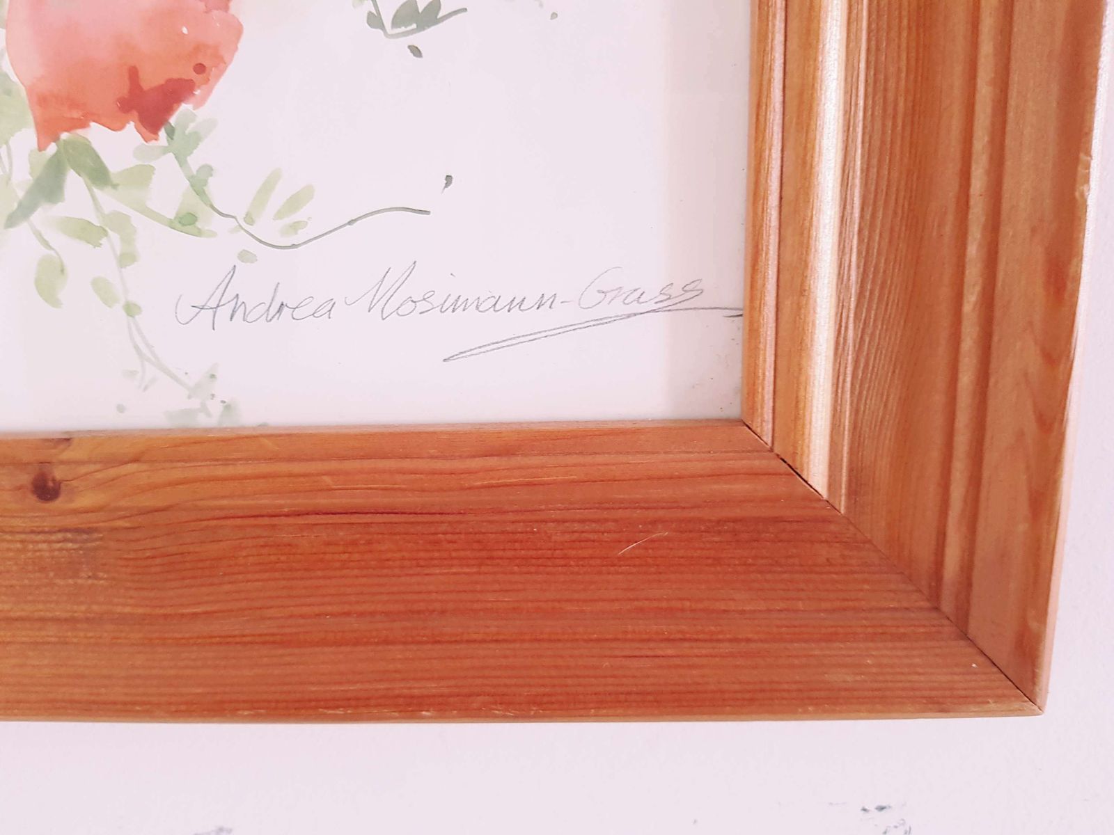 Large, Framed Watercolour Print Of 'Roses & Jasmine' photo buy
