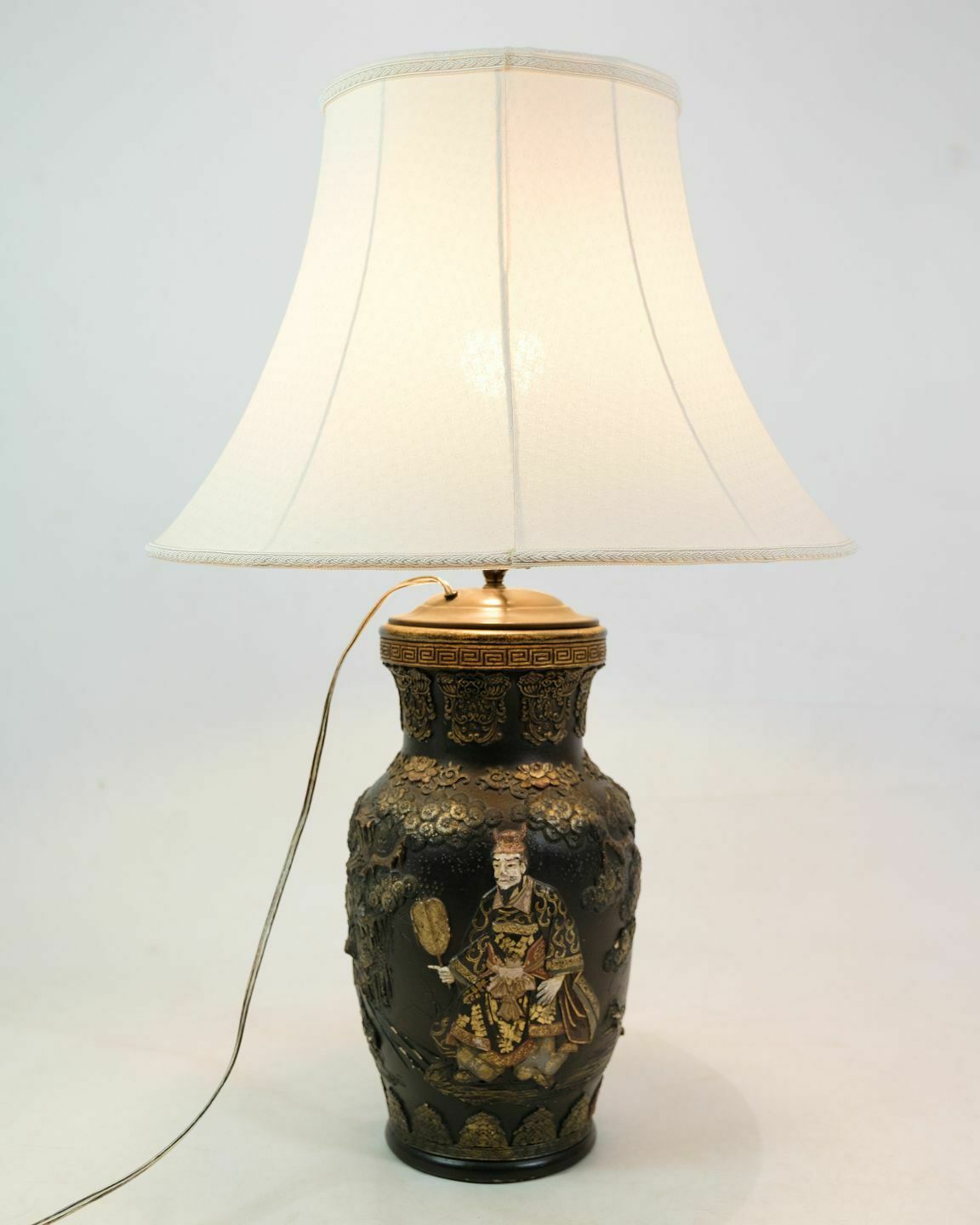 Chinese Lamp Detailed Carvings & Motif From 1920s.