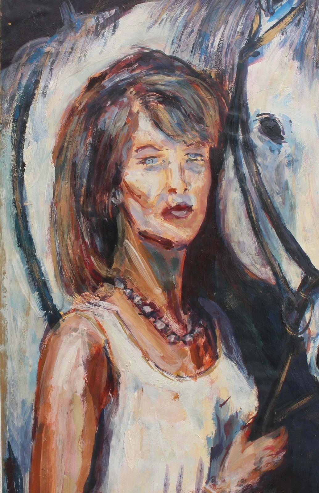 'Portrait Of A Woman And Her Horse', French School (1988)