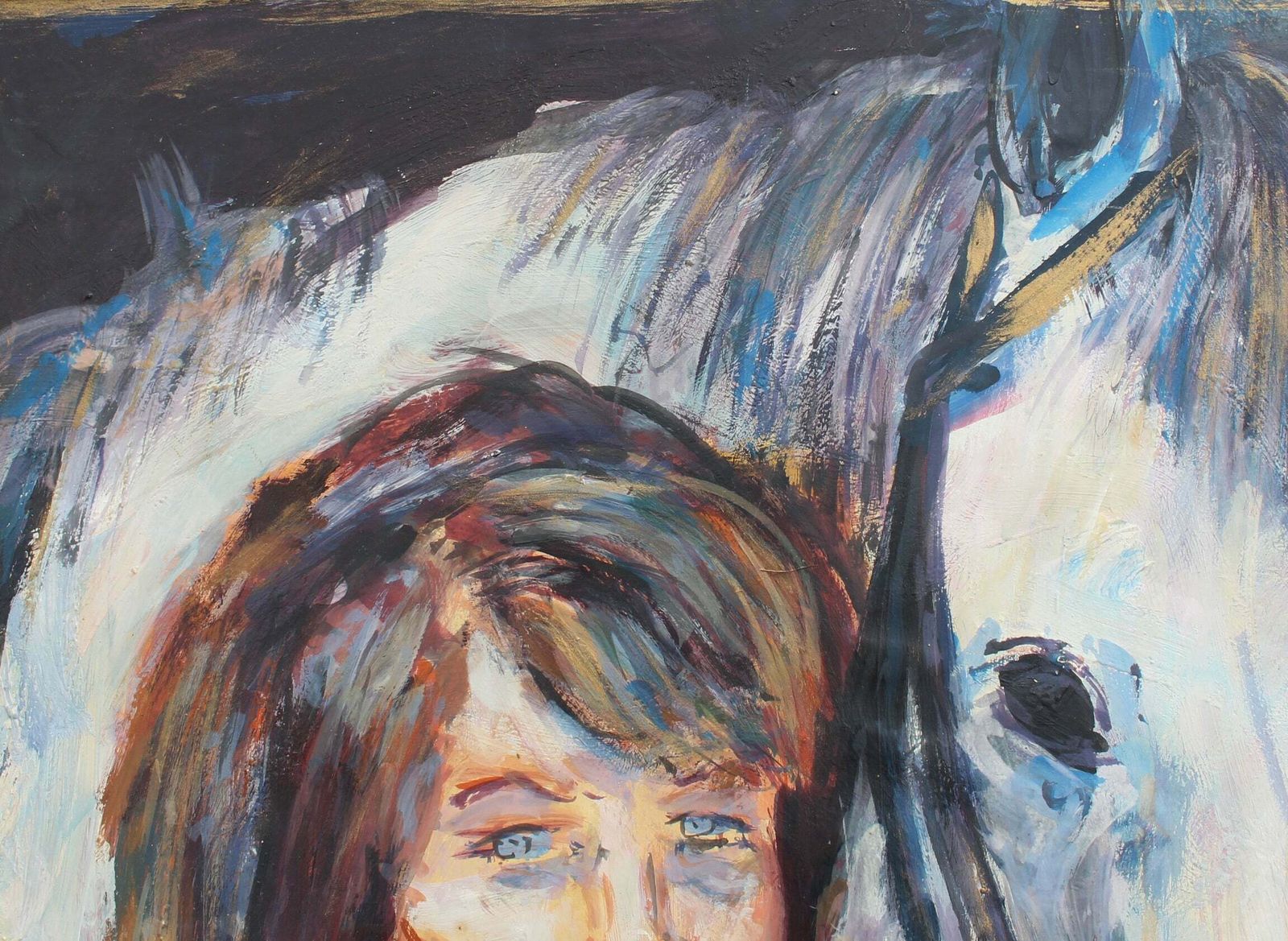 'Portrait Of A Woman And Her Horse', French School (1988) photo for sale