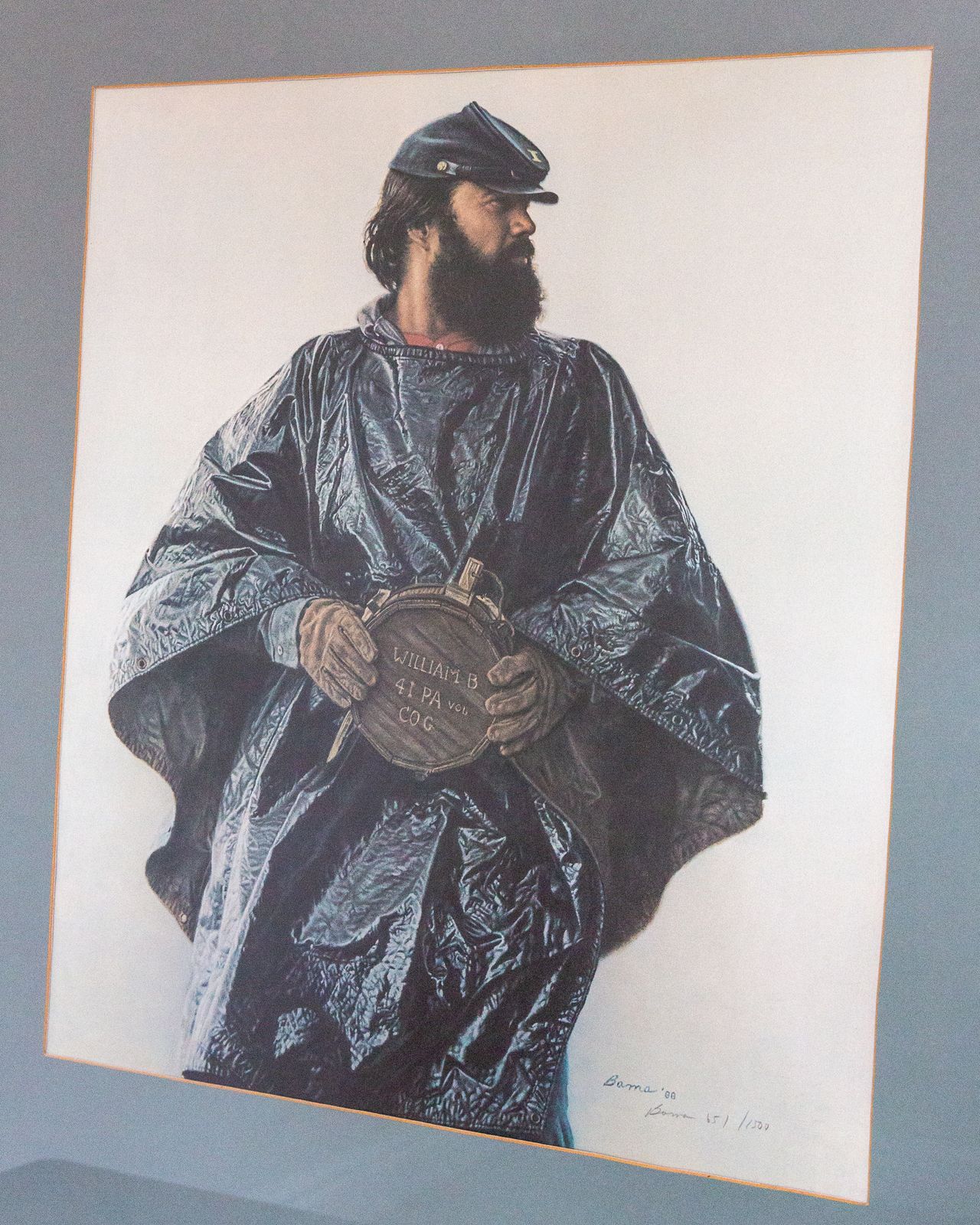 Signed Limited Edition James Bama Painting The Volunteer 1988 American Civil War Military Print Framed Glazed Photorealism Militaria photo for sale