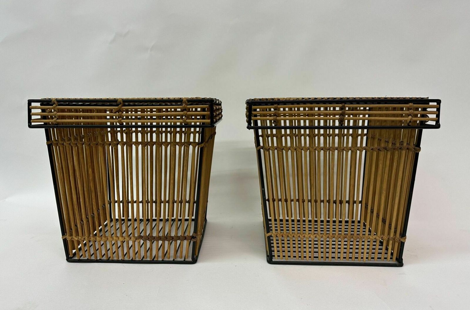 Set Of 2 Storage Baskets By Dirk Van Sliedregt For Rohé, Netherlands 1960s photo vinterior