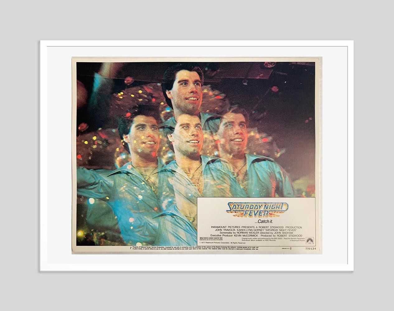 Saturday Night Fever 1977 Vintage Lobby Card 3 Framed In White