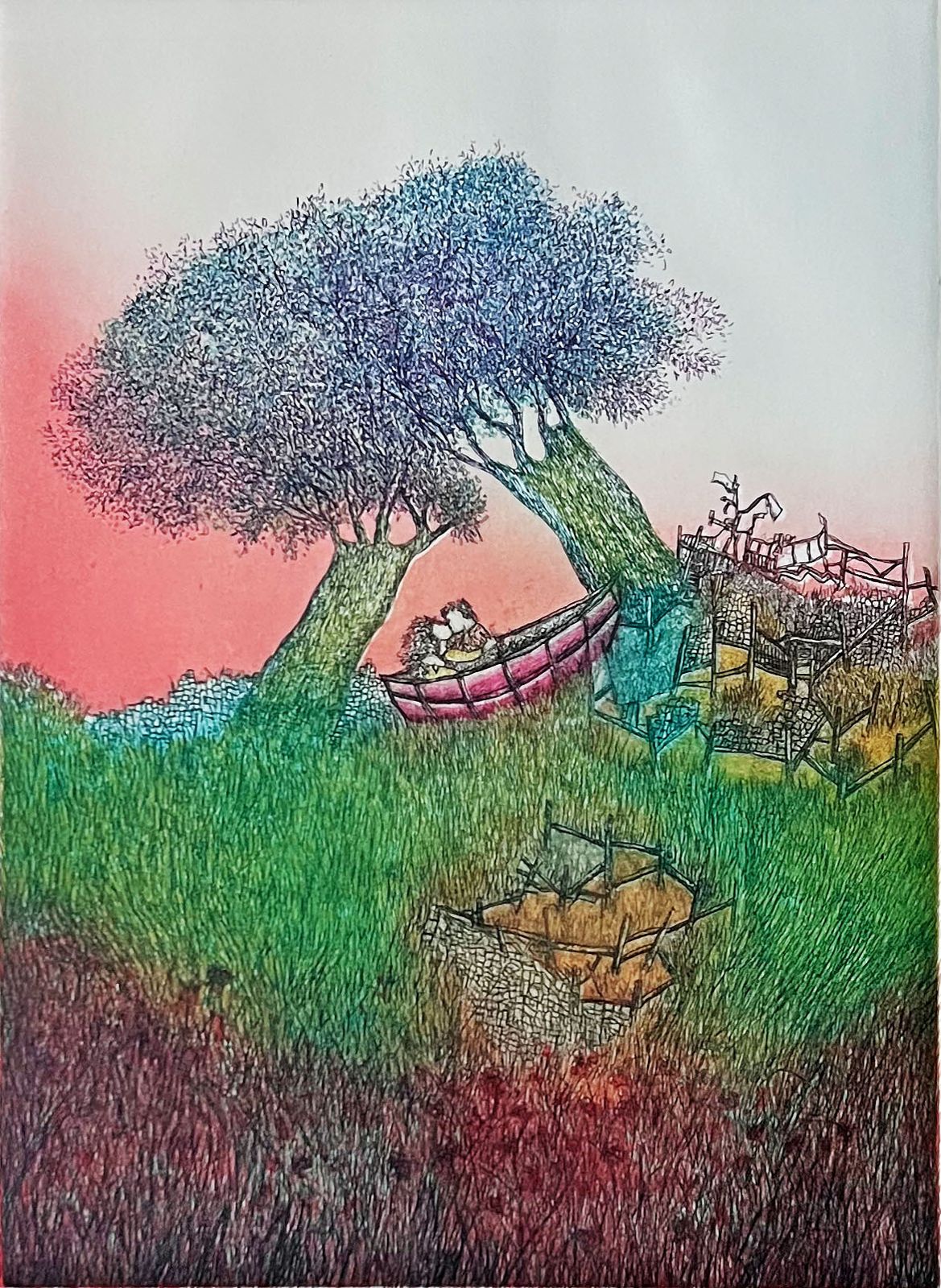 "Les Amoureux" (Lovers) Lithografie Van Gloria Uribe