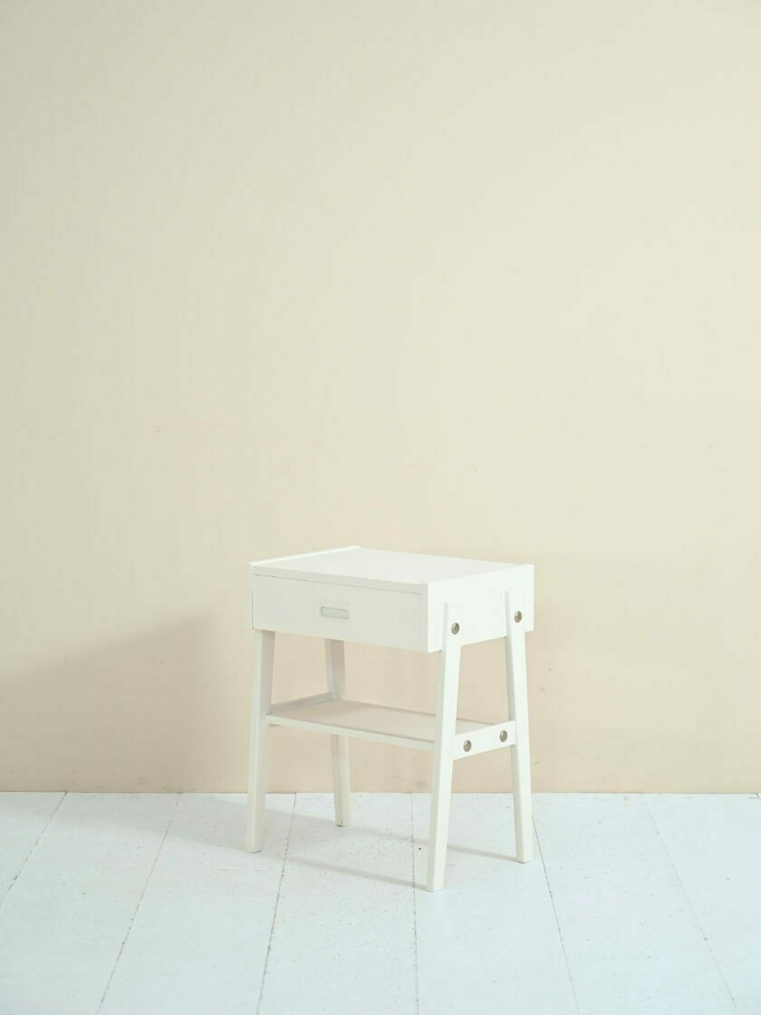 Scandinavian Bedside Table Painted In White photo for sale