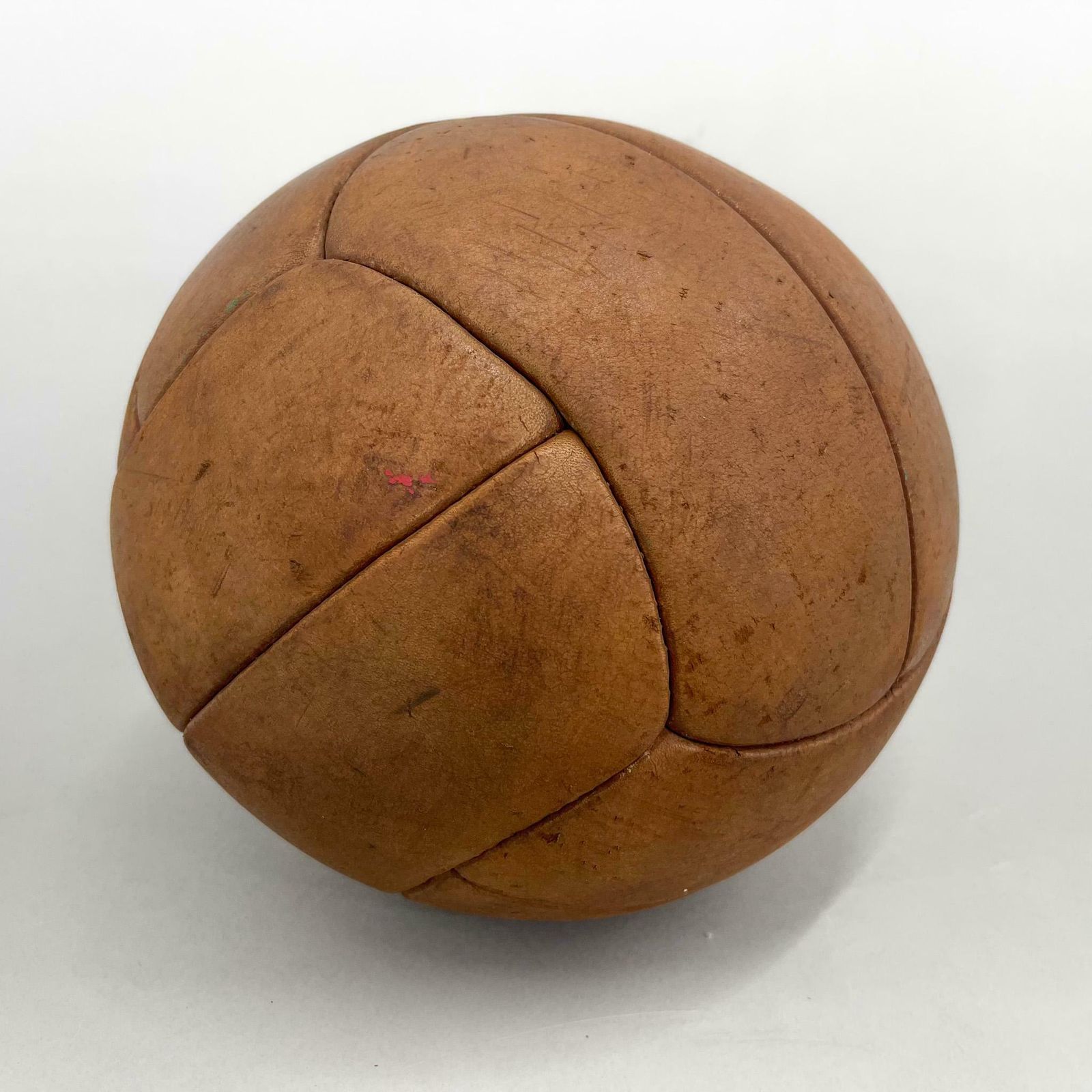 Vintage Brown Leather Medicine Ball, 1930's photo furniture