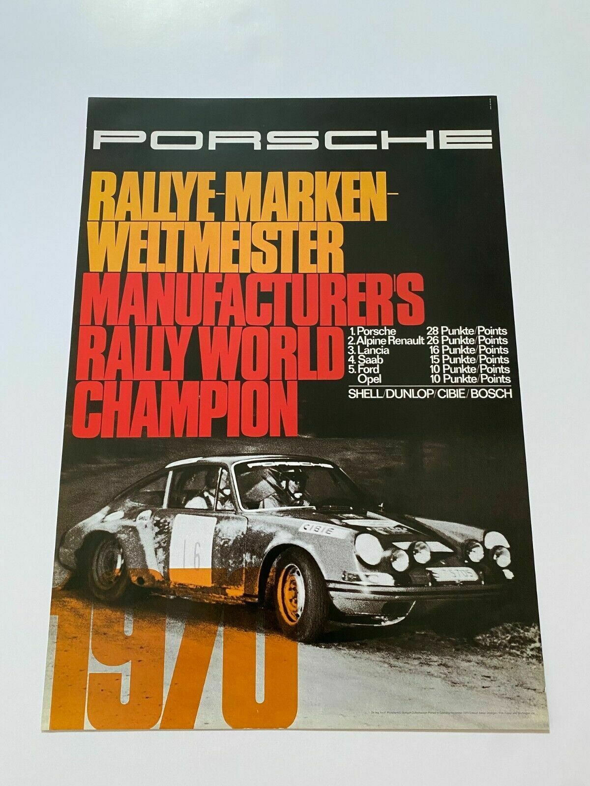 Atelier Strenger, 1970   Porsche   Advertising Vintage Poster photo furniture