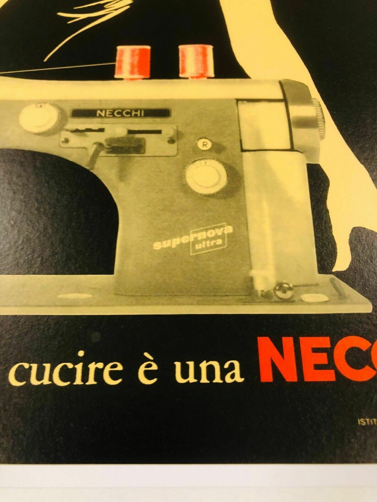 photo furniture Jeanne Grignani, 80s   Necchi (Black)   Original Affiche Linen Backed On Canvas