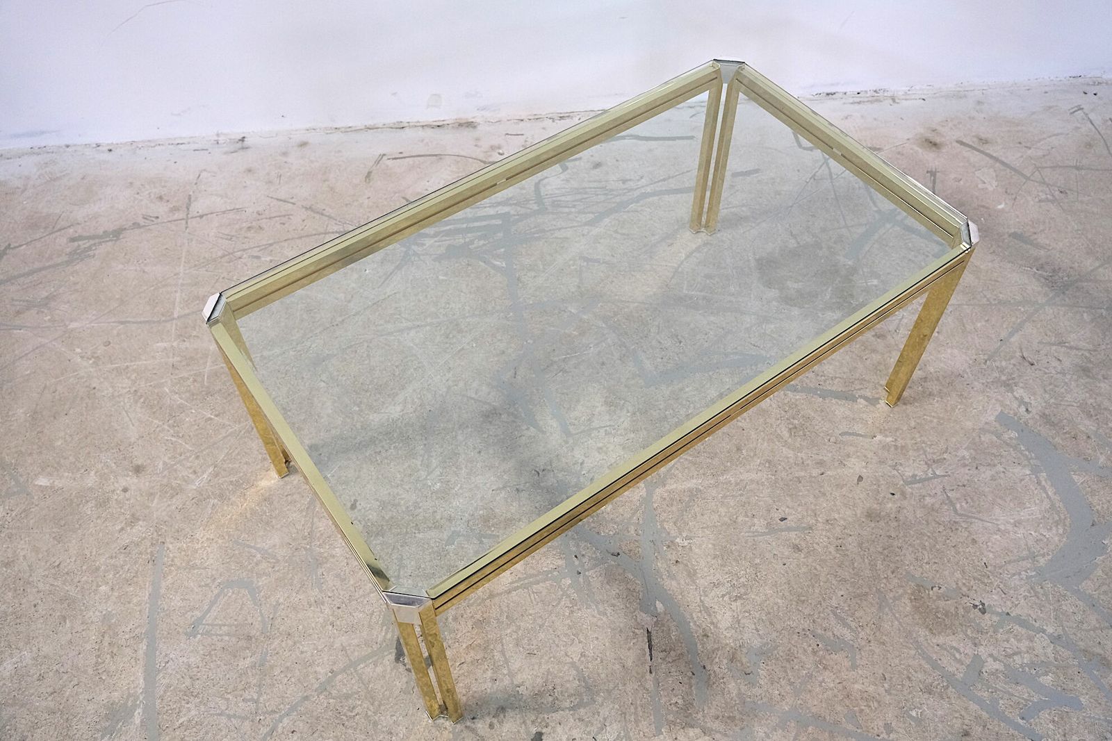 606.0 Italian Chrome And Glass Coffee Table, 1970s photo