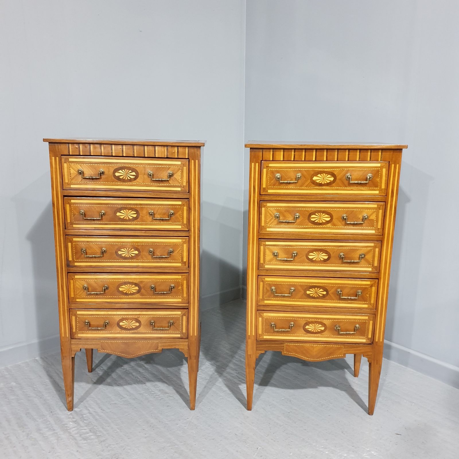 Super Pair Inlaid Chests Of Drawers