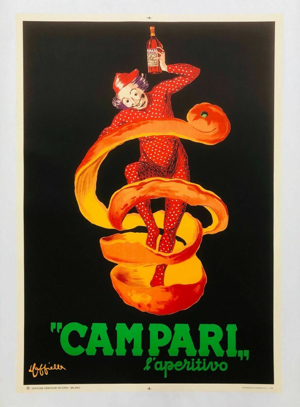 Leonetto Cappiello, 1970s   Spiritello Campari   Vintage Affiche Linen Backed On Canvas photo furniture