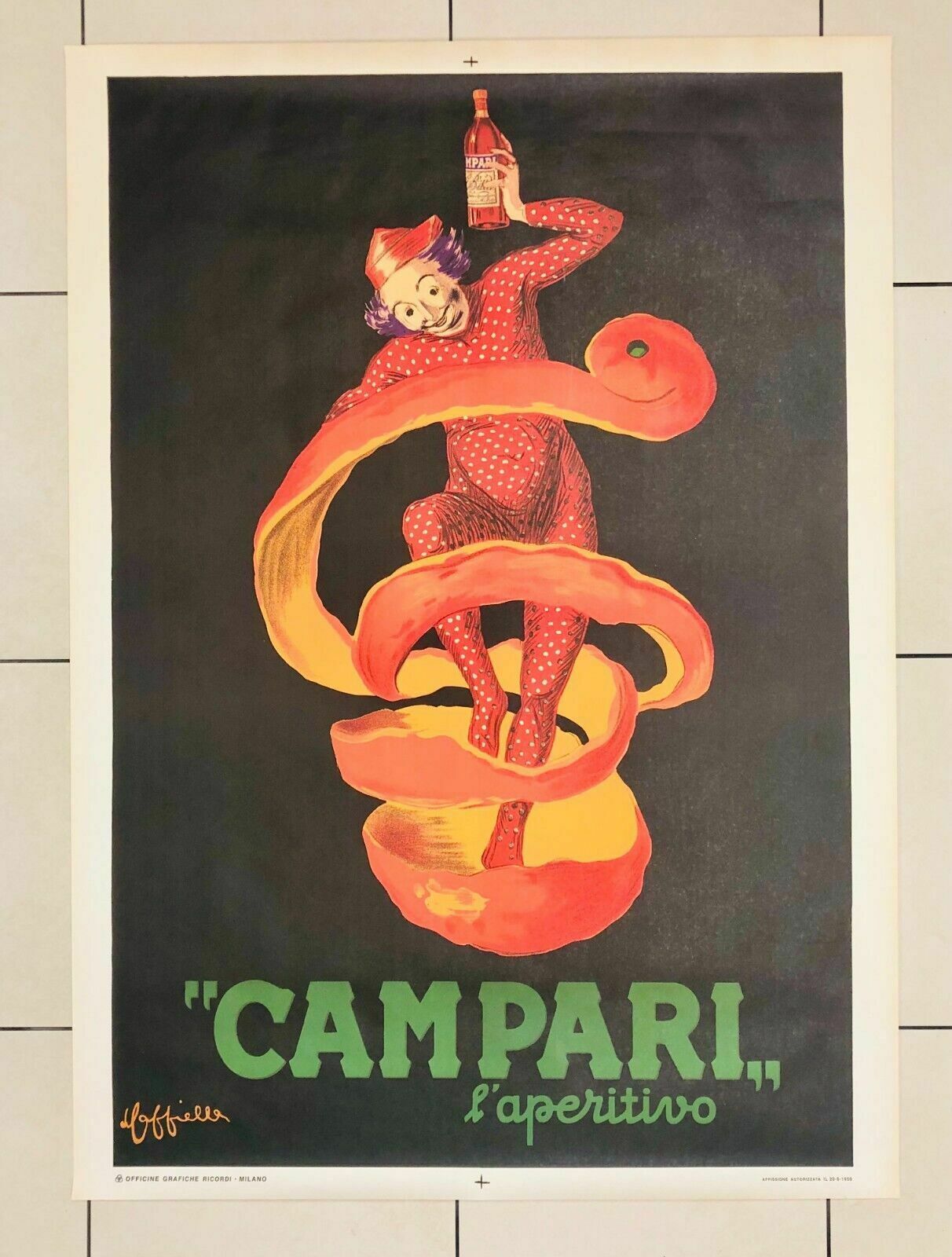 Leonetto Cappiello, 1950s   Spiritello Campari   Original Affiche Cm 140 X 100 photo furniture