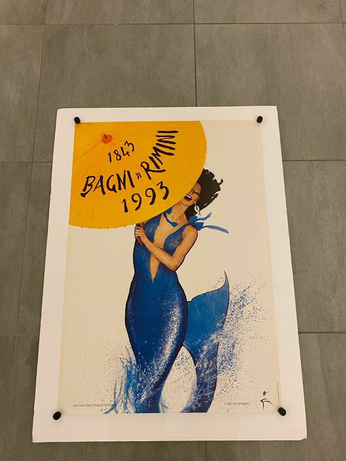 René Gruau, 1993   Rimini Bagni   Original Vintage Affiche C.A. Cm 98 X 69 photo 450.0
